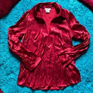 Ruby vintage glossy button down shirt